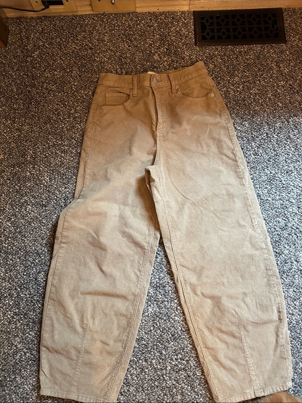 Universal Thread High Rise Easy Barrel Corduroy Pants in Tan size 2R